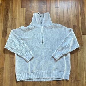 ❌SOLD❌Aerie Cozy-up Cream Half-Zip Waffle Sweater
